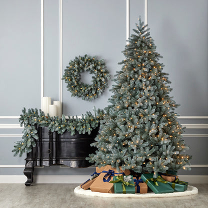 Blue Spruce Tree with Warm White LED Lights