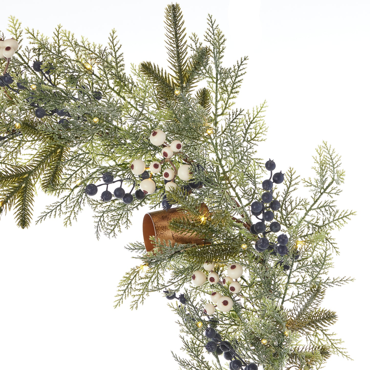 Mixed Mica Foliage with Harmony Bells 9ft Garland Pre-Lit with Fairy Lights (Battery-Operated)