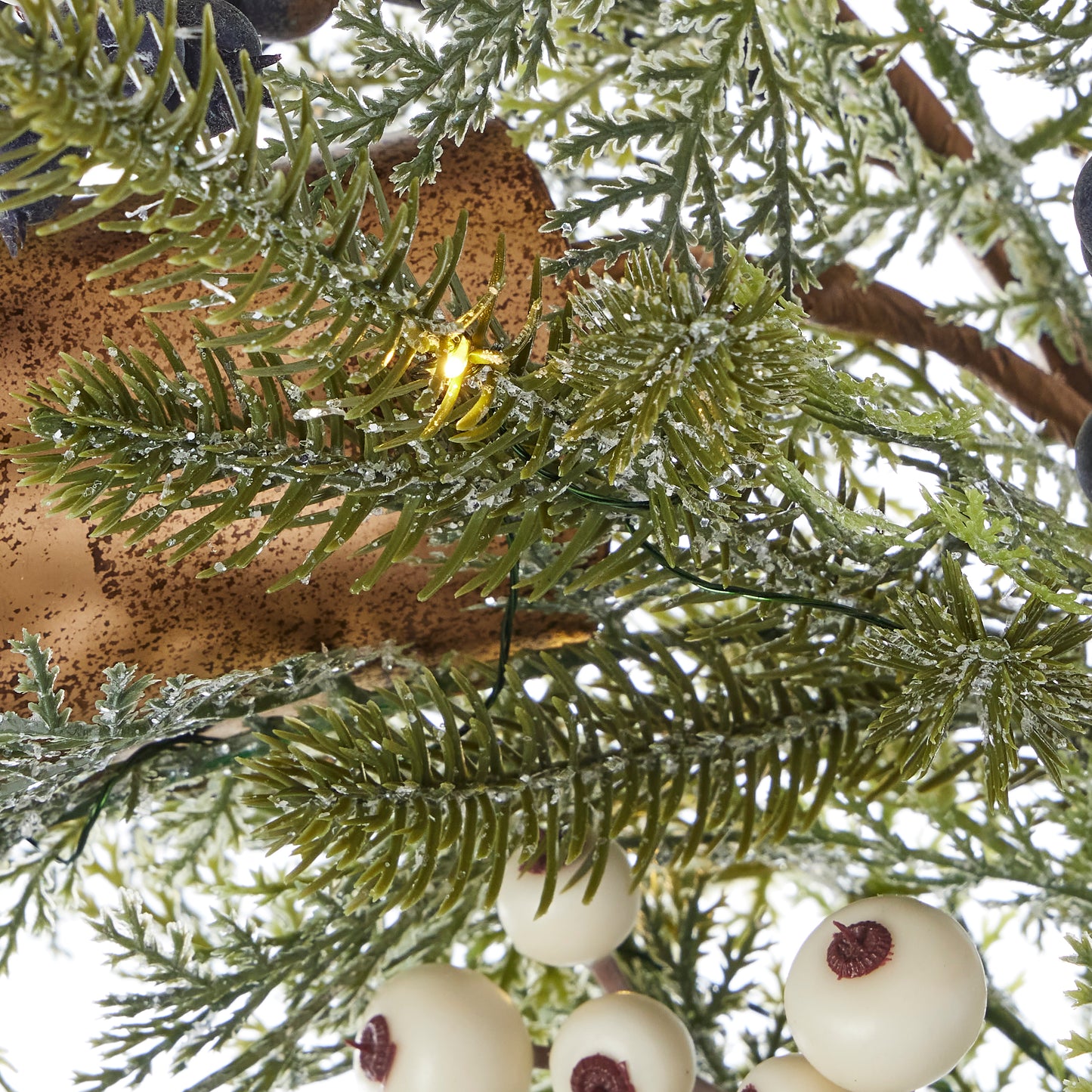 Mixed Mica Foliage with Harmony Bells 9ft Garland Pre-Lit with Fairy Lights (Battery-Operated)