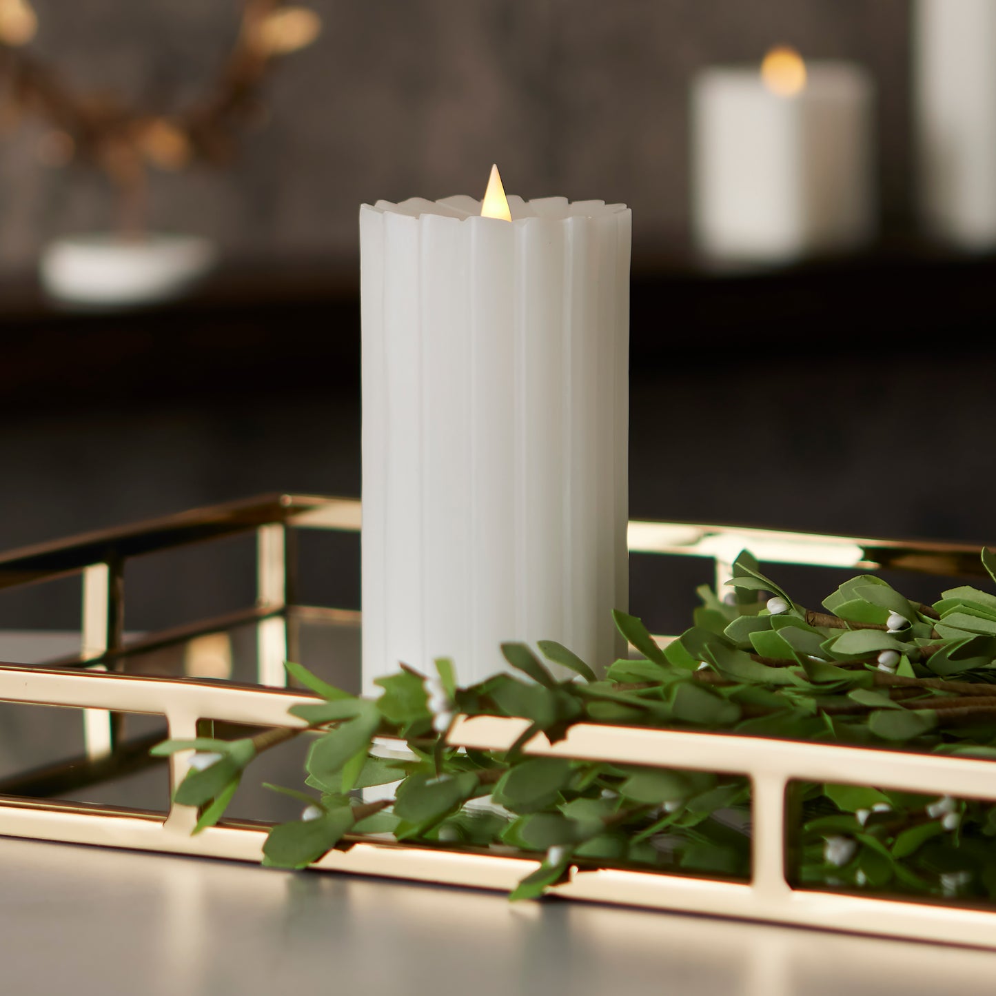 Sutton Fluted Motion Flameless Candle