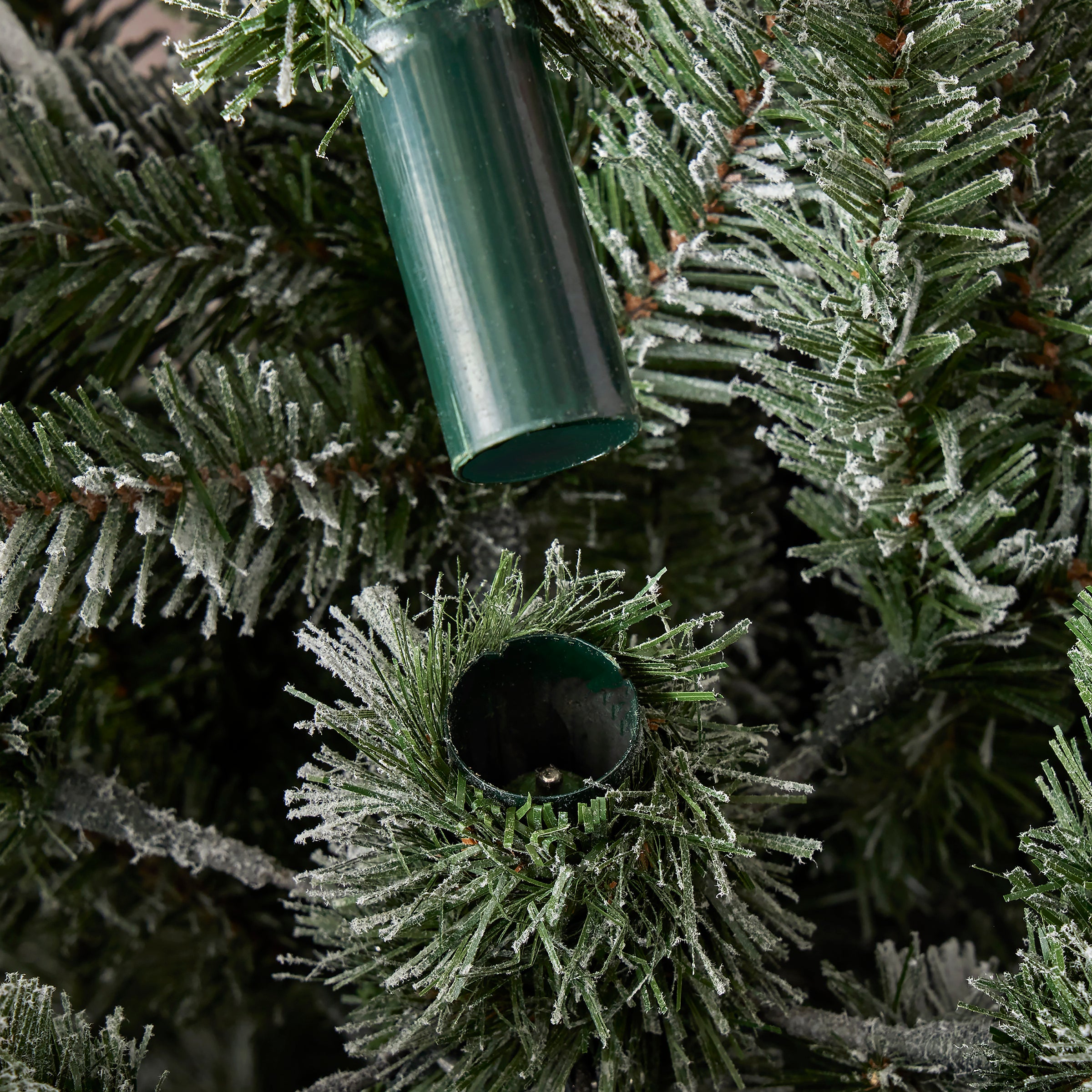 Shadow Woods Flocked Spruce Pre-Lit Tree with Warm White LED Lights