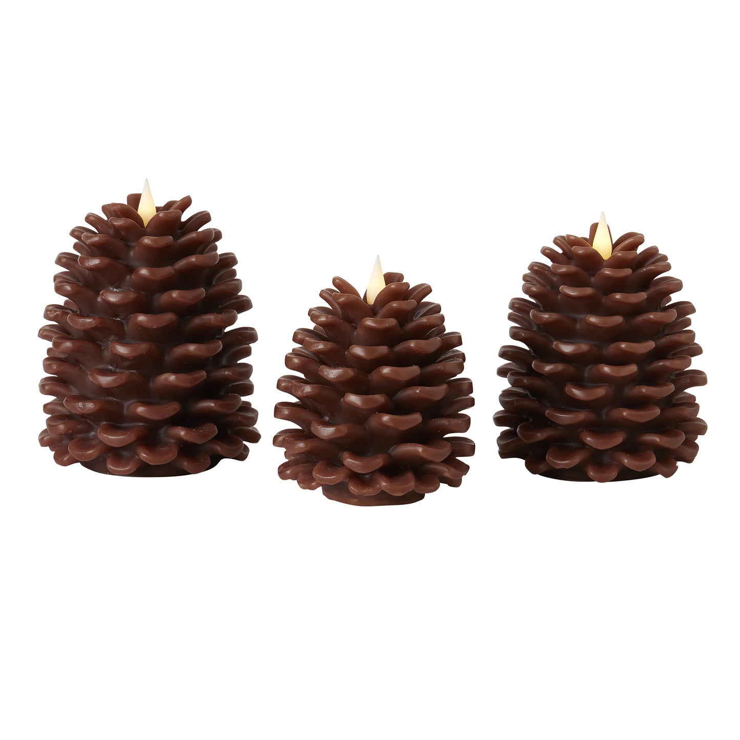 Pinecone Flameless Candle 3pc Set