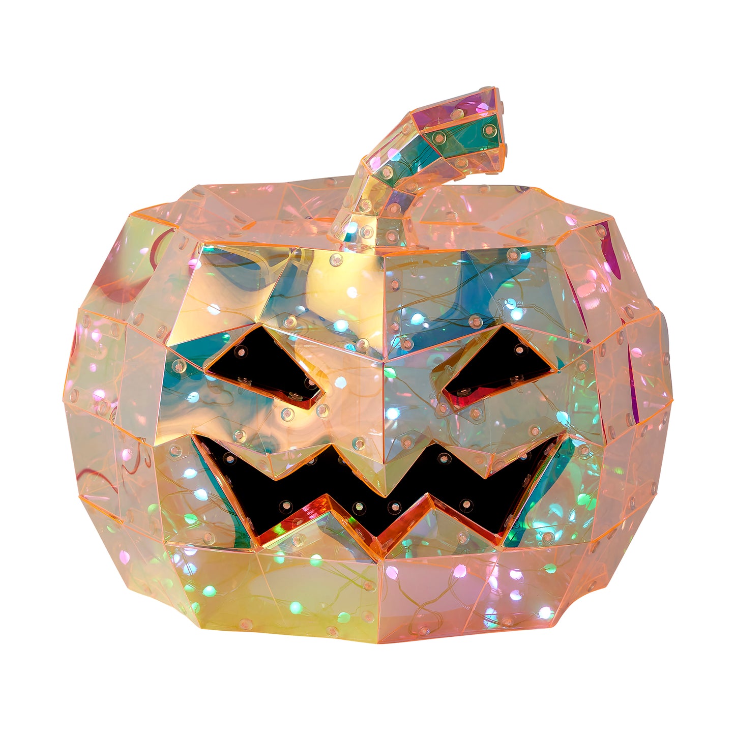 Prismatic Iridescent Pumpkin 12", LED lights