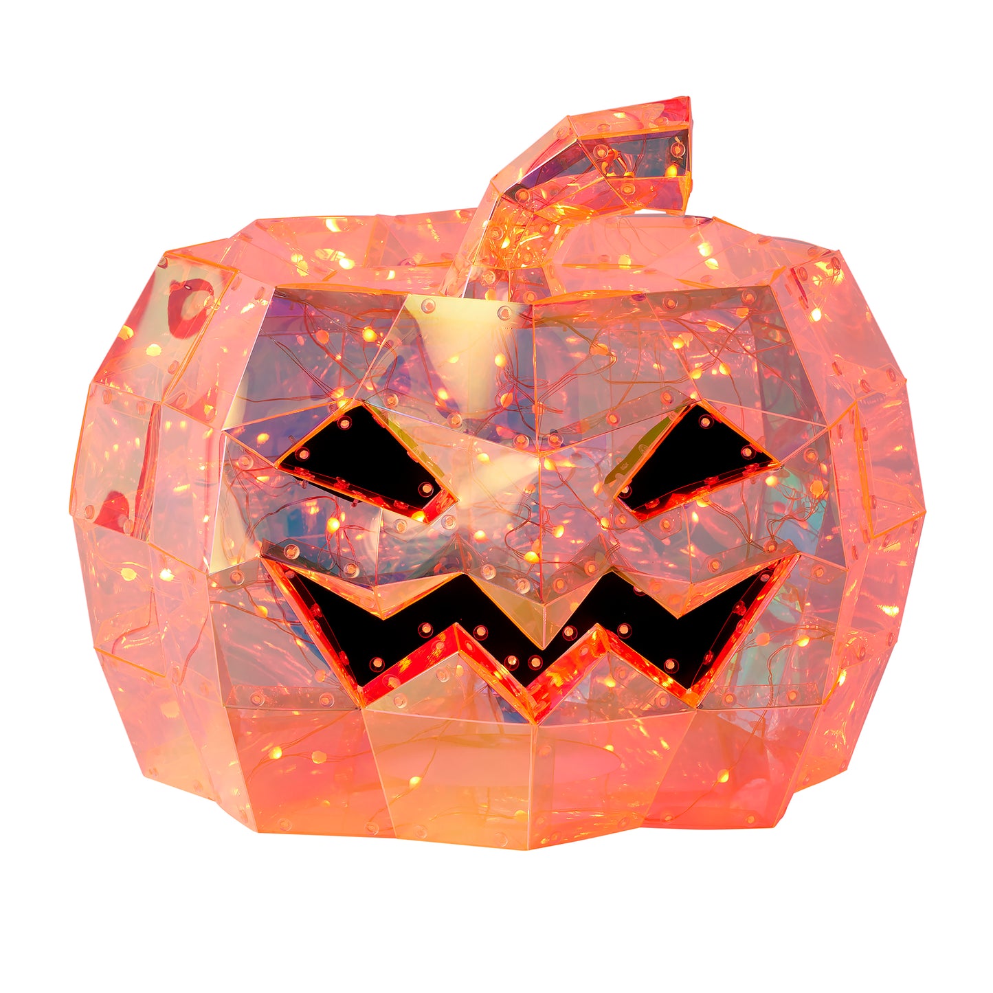 Prismatic Iridescent Pumpkin 16", LED lights