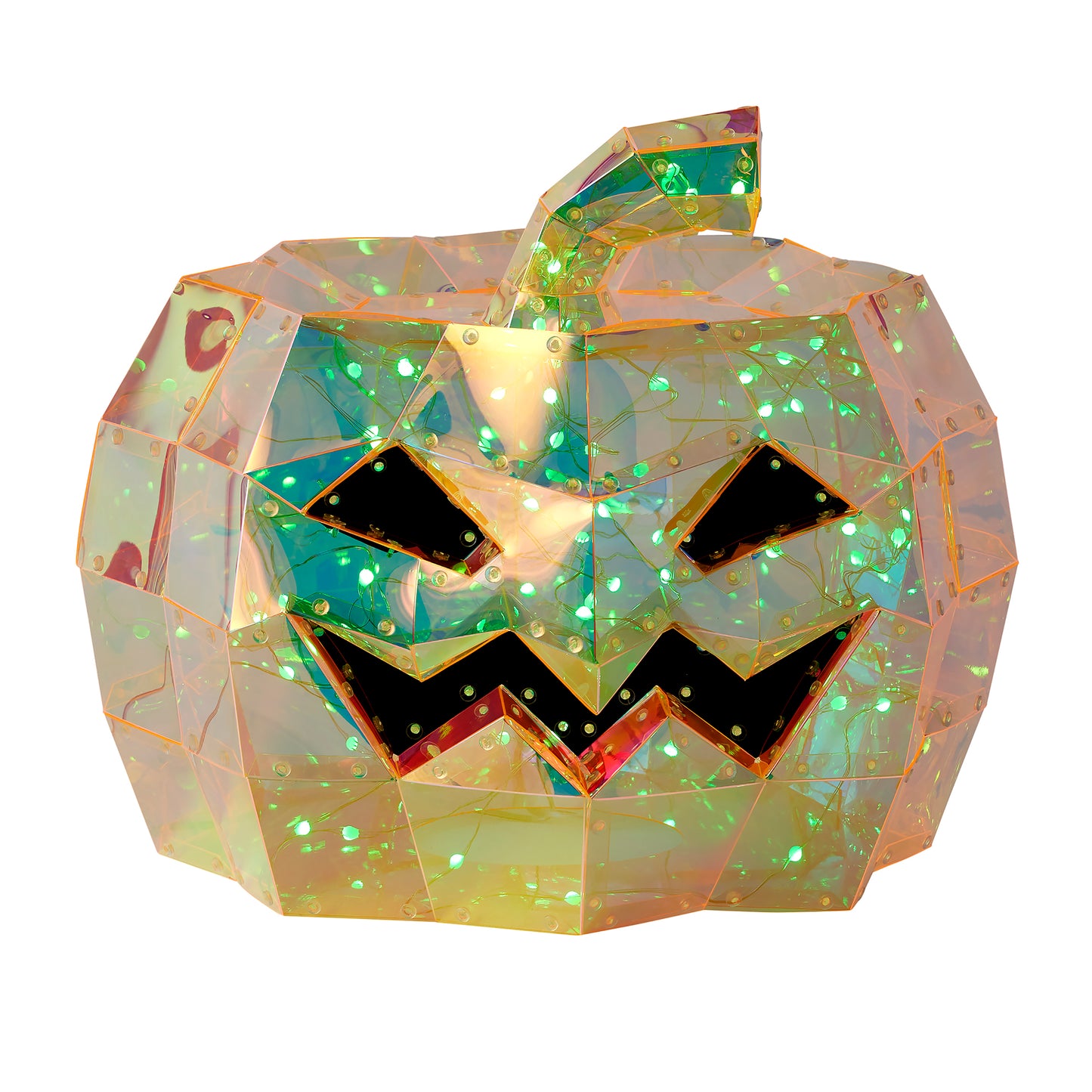 Prismatic Iridescent Pumpkin 16", LED lights