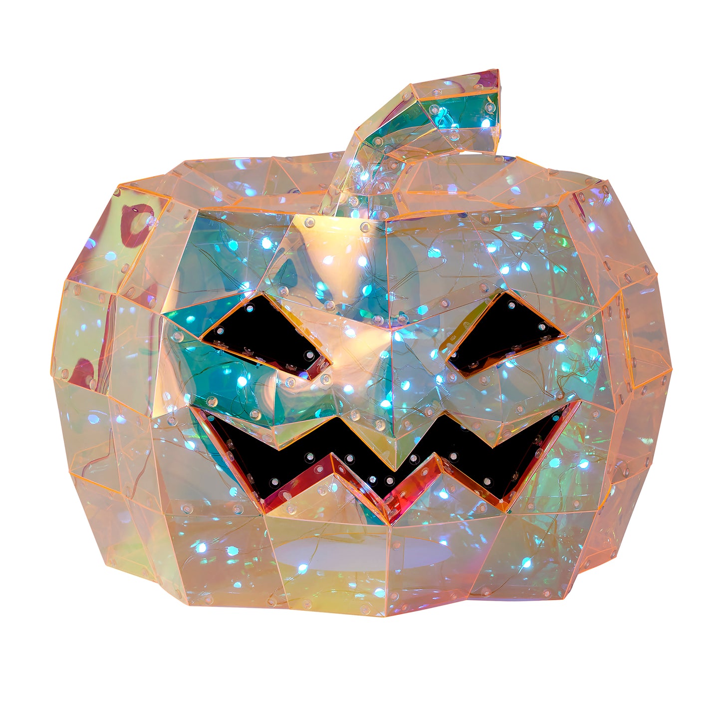 Prismatic Iridescent Pumpkin 16", LED lights
