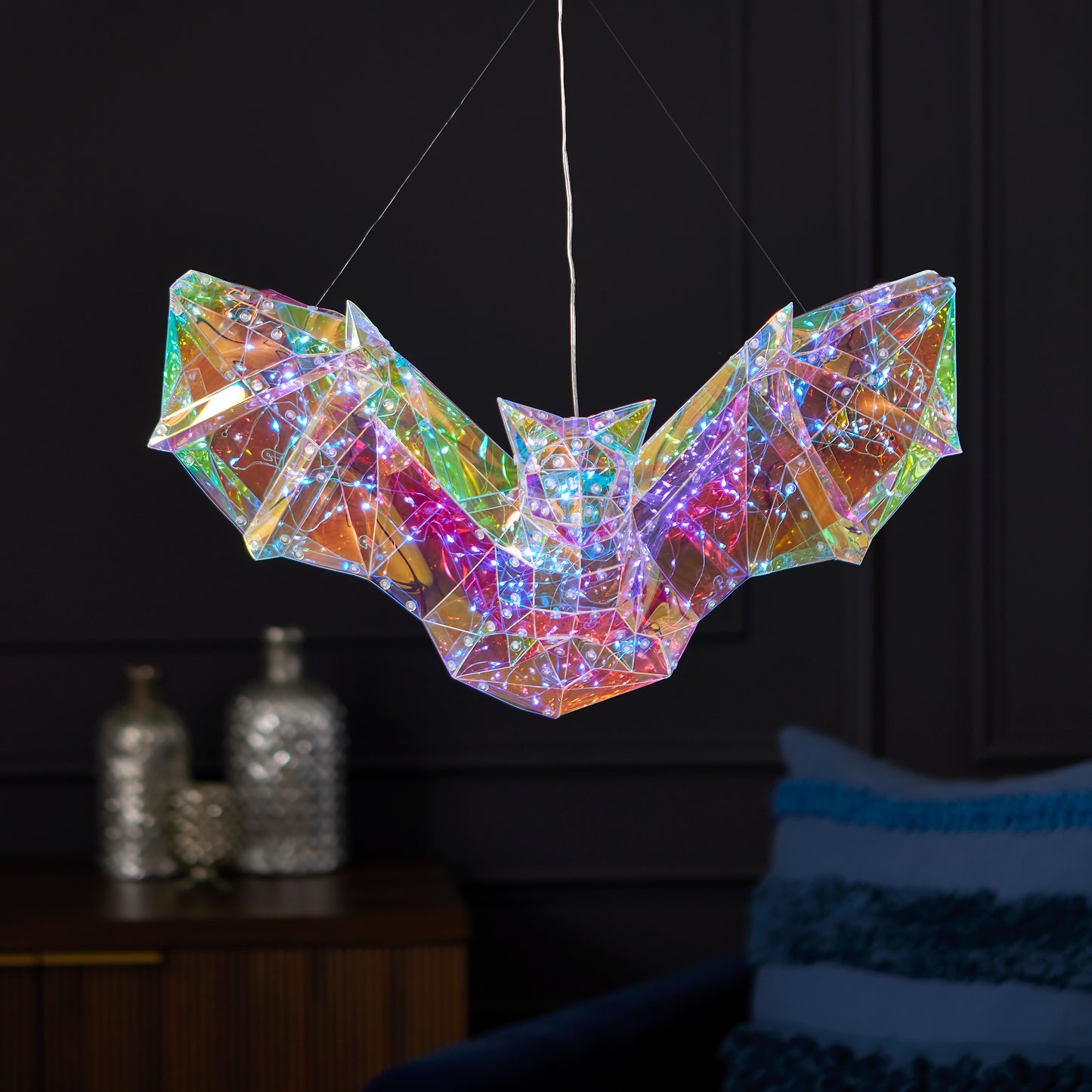 Prismatic Iridescent Phantom Bat 20", LED lights