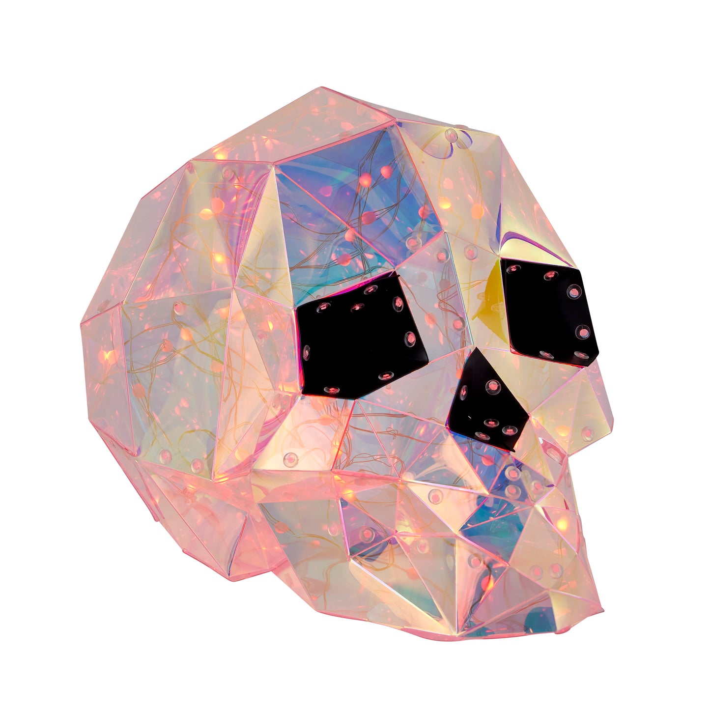 Prismatic Iridescent Skull 12", LED lights