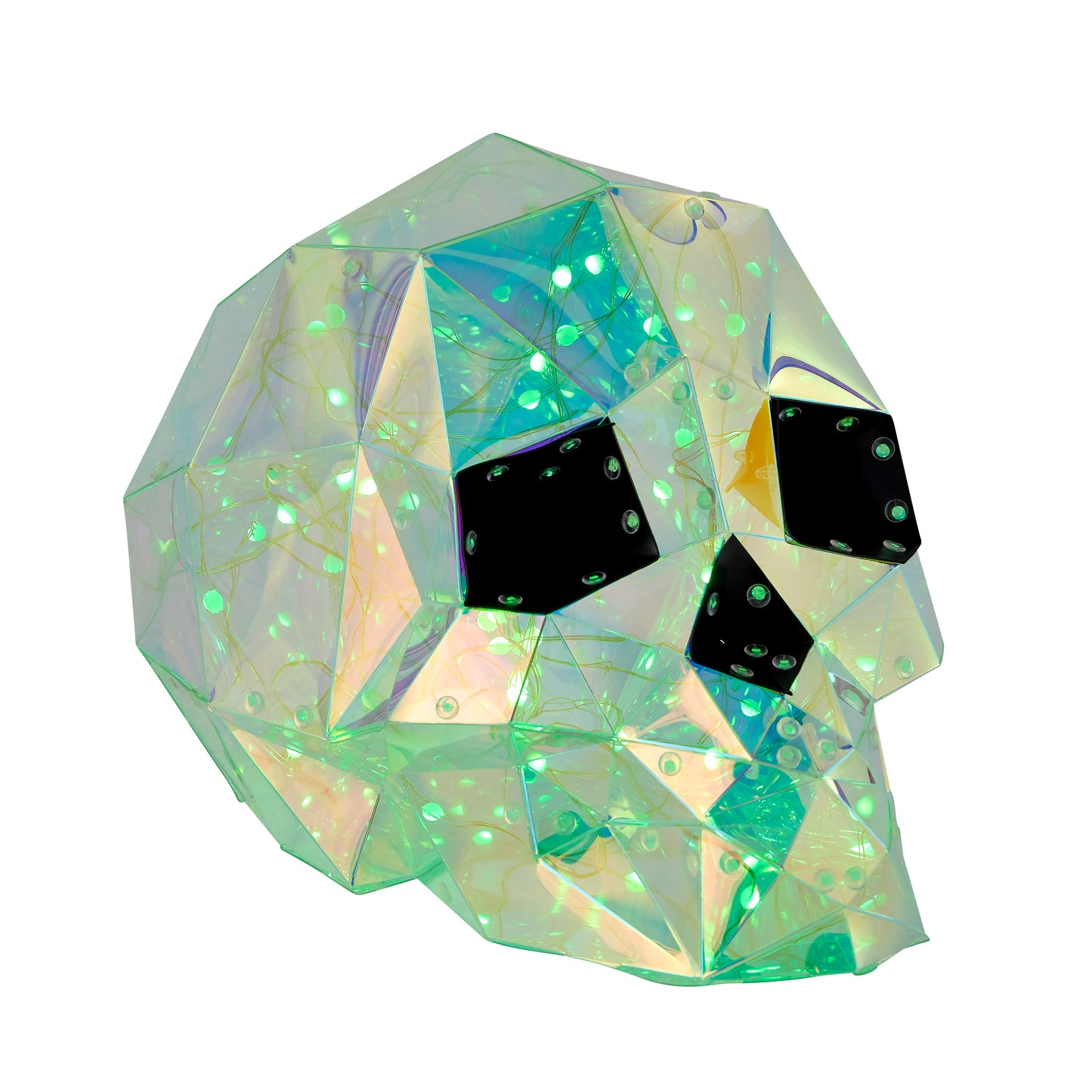 Prismatic Iridescent Skull 12", LED lights