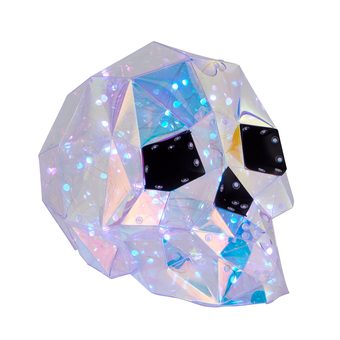 Prismatic Iridescent Skull 12", LED lights