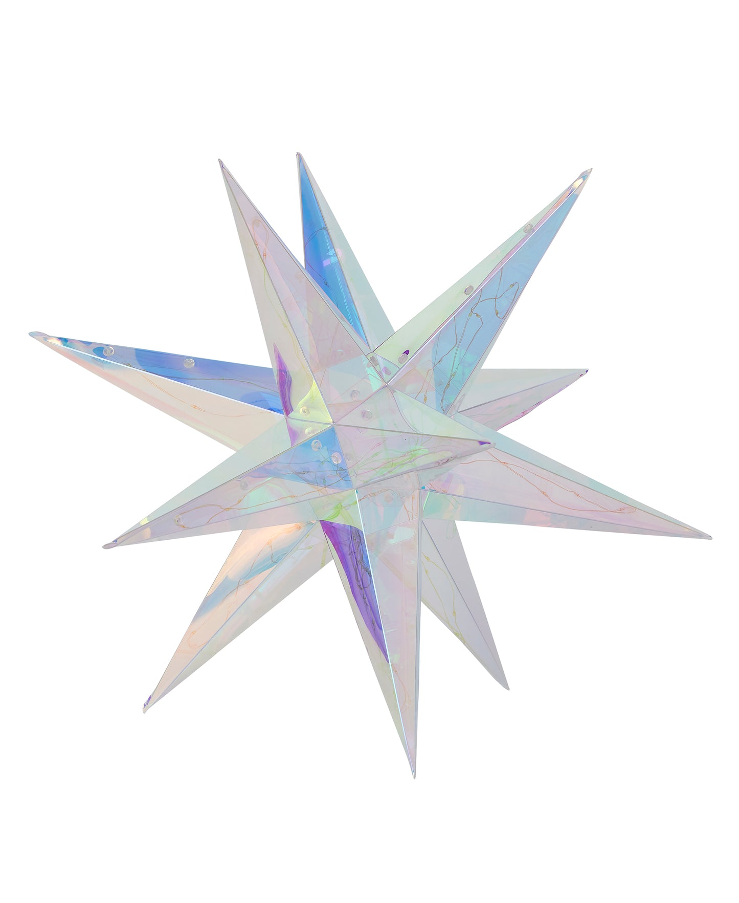 Prismatic Iridescent Christmas Explosion Star 16", LED lights