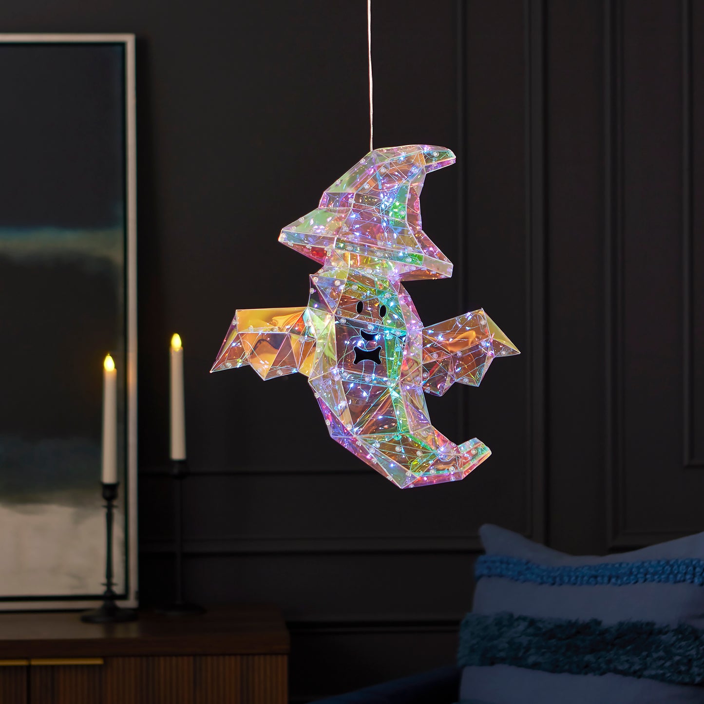 Prismatic Iridescent Wizard Ghost 16", LED lights