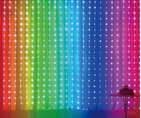 Vivvi App-Based Customizable, Color-Changing Indoor/Outdoor Curtain Lights, 6ft x 6ft