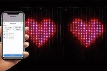 Vivvi App-Based Customizable, Color-Changing Indoor/Outdoor Curtain Lights, 6ft x 6ft