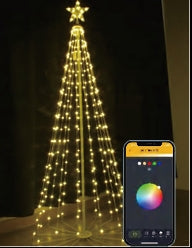 Vivvi App-Based Customizable, Color-Changing Cone Tree, 6 ft. tall