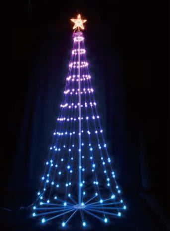Vivvi App-Based Customizable, Color-Changing Cone Tree, 6 ft. tall