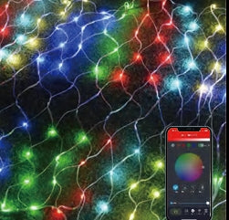 Vivvi App-Based Customizable, Color-Changing LED Net Lights 5ft x 3ft