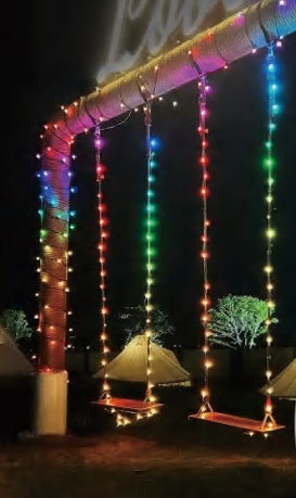 Vivvi App-Based Customizable, Color-Changing Indoor/Outdoor String Lights, 196 ft. long
