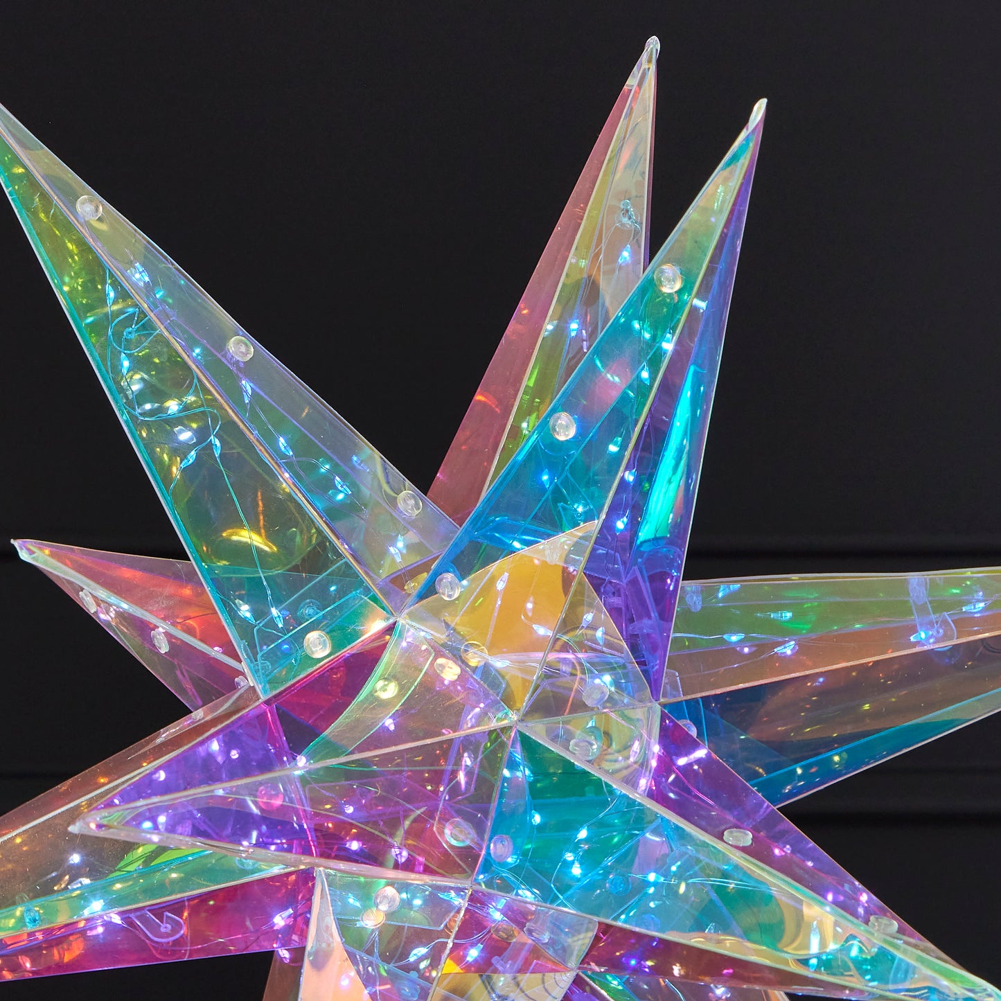 Prismatic Iridescent Christmas Explosion Star 16", LED lights