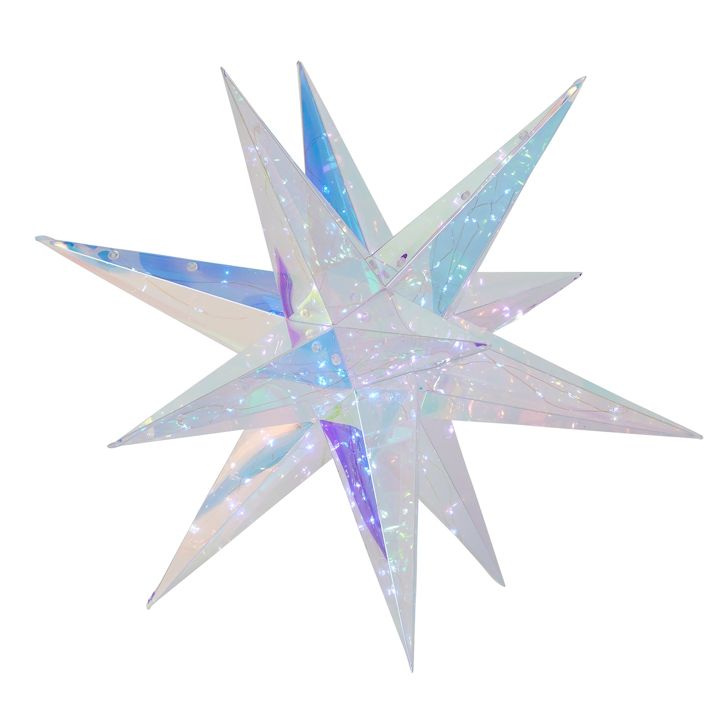 Prismatic Iridescent Christmas Explosion Star 16", LED lights