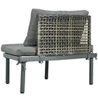 8-Piece Patio Sofa Furniture Set, Half Moon Outdoor Sectional Sofa