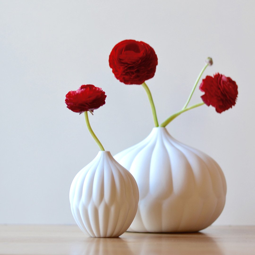 Textured Porcelain Vase Set