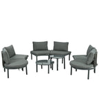 8-Piece Patio Sofa Furniture Set, Half Moon Outdoor Sectional Sofa