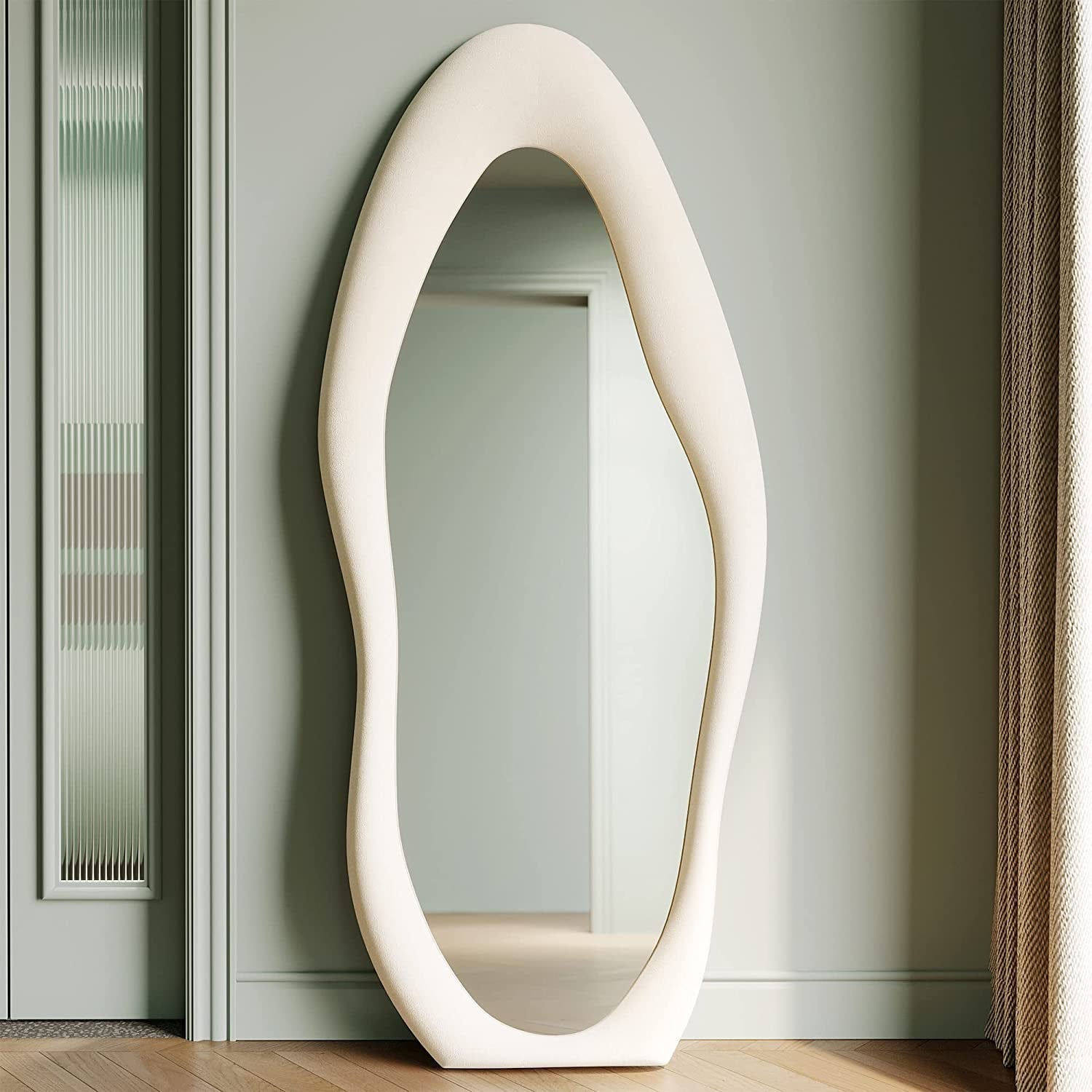 63" X 24" White Full Length Mirror Wooden Frame