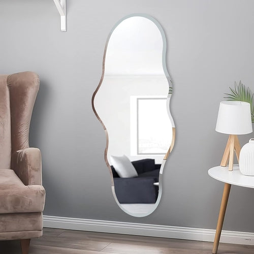 Full Length Wall Mounted Mirror 47x23 Frameless White