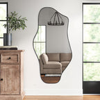 Large Black Irregular Mirror With Asymmetrical Frame