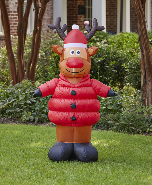 Puffy Coat Reindeer Inflatable