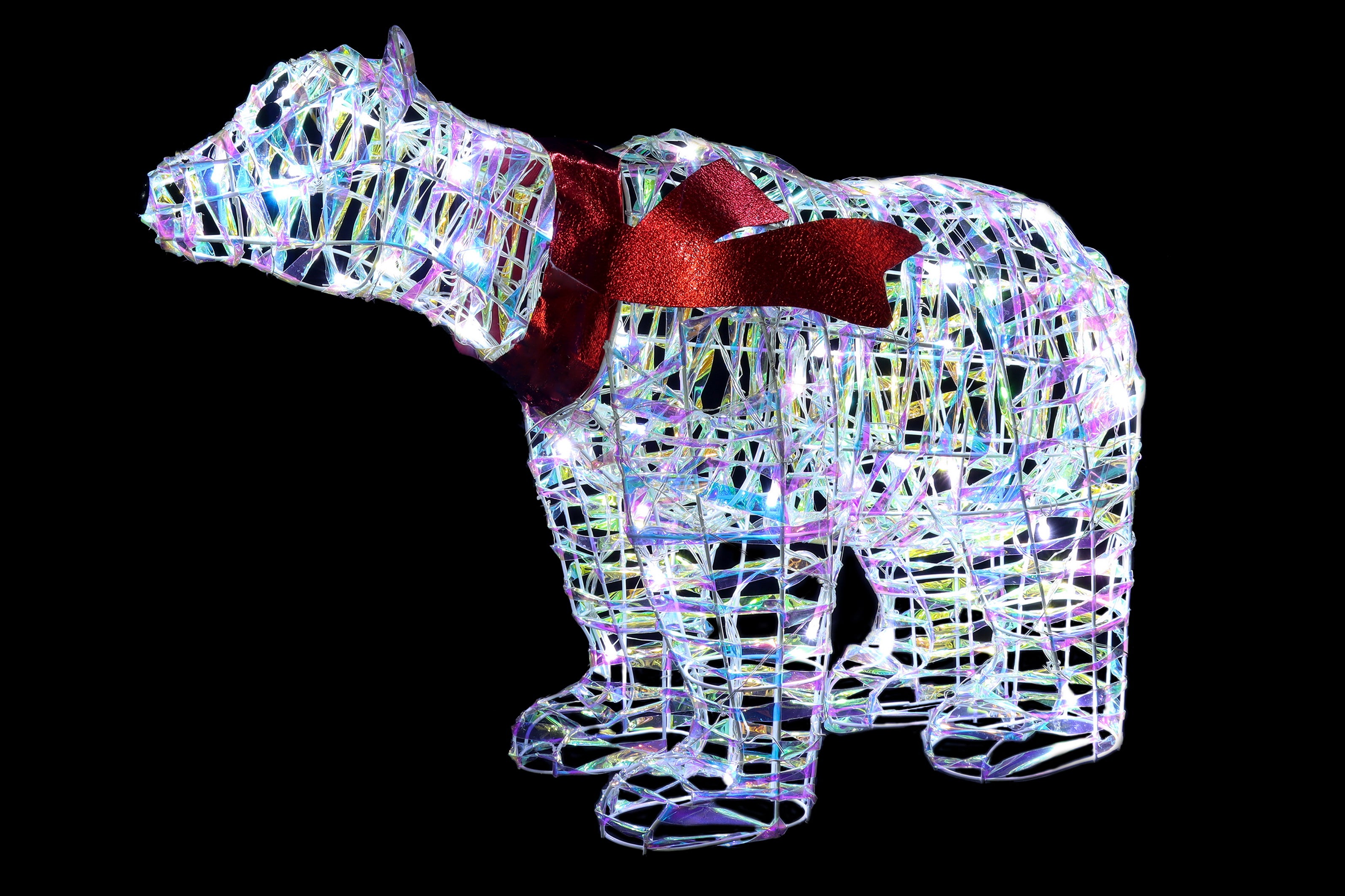 Pre-Lit Iridescent Polar Bear with Scarf