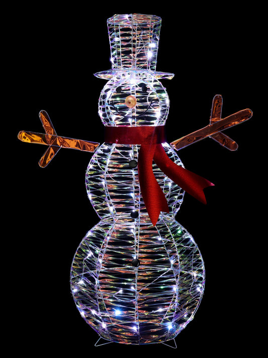 Pre-Lit Iridescent Snowman with Scarf