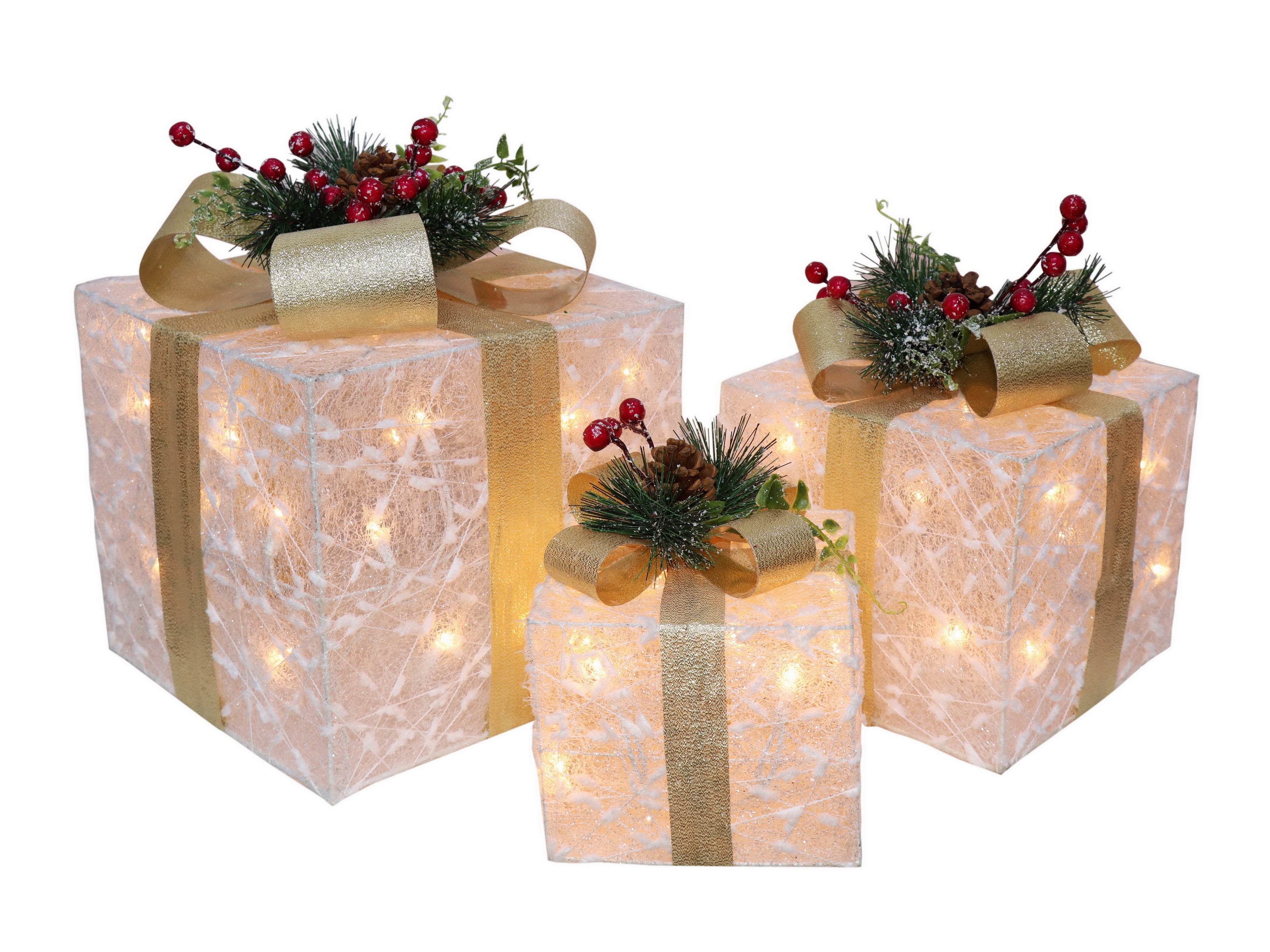 Glittered Gift Boxes - Set of 3