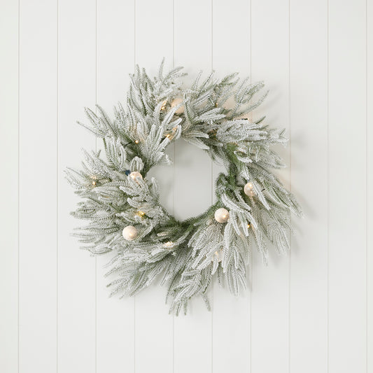 Frosted Acadia Wreath
