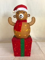 Bear Present Prelit Outdoor Decoration