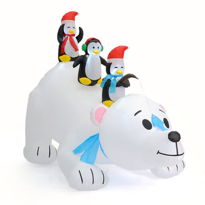 Penguins on Polar Bear Inflatable