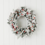 Bluffton Flocked 24" Wreath with RGB Lights and Remote