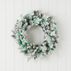 Bluffton Flocked 24" Wreath with RGB Lights and Remote