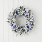 Bluffton Flocked 24" Wreath with RGB Lights and Remote