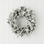 Bluffton Flocked 24" Wreath with RGB Lights and Remote