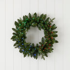 Bluffton 24" Wreath with RGB Lights and Remote