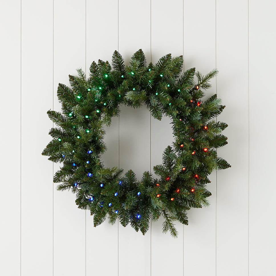 Bluffton 24" Wreath with RGB Lights and Remote