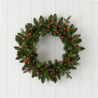 Bluffton 24" Wreath with RGB Lights and Remote