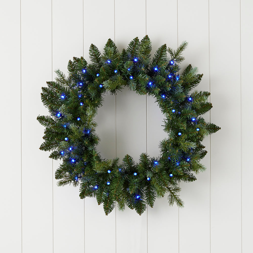 Bluffton 24" Wreath with RGB Lights and Remote