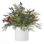 Mixed Mica Foliage with Harmony Bells 19in Arrangement in Ceramic Pot