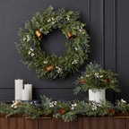 Mixed Mica Foliage with Harmony Bells 9ft Garland Pre-Lit with Fairy Lights (Battery-Operated)