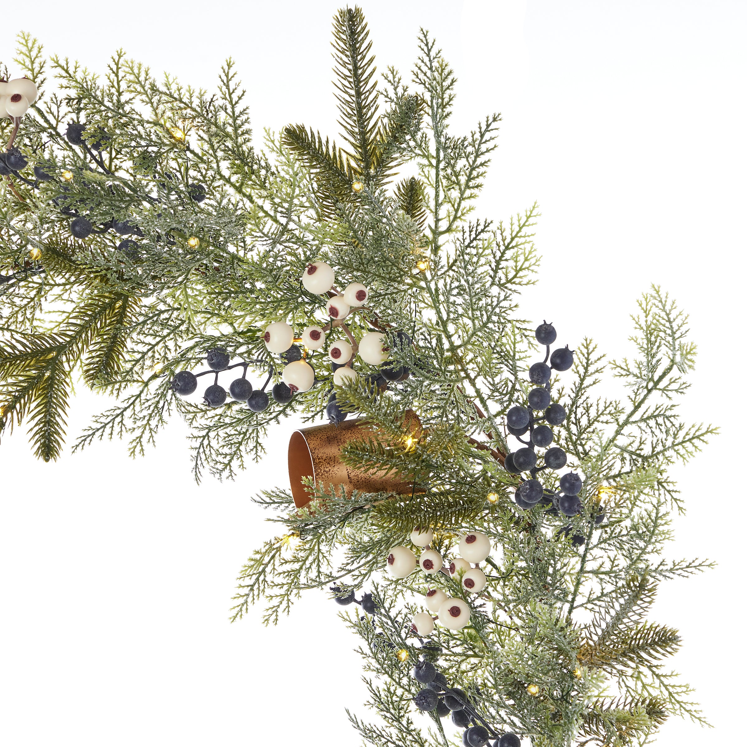 Mixed Mica Foliage with Harmony Bells 9ft Garland Pre-Lit with Fairy Lights (Battery-Operated)