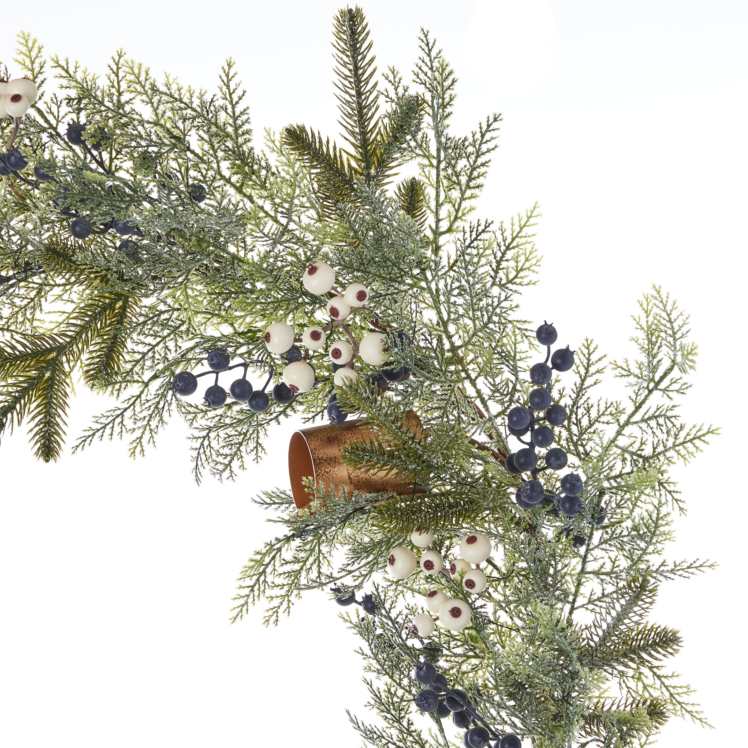 Mixed Mica Foliage with Harmony Bells 9ft Garland Pre-Lit with Fairy Lights (Battery-Operated)