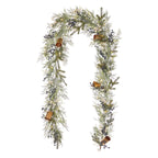 Mixed Mica Foliage with Harmony Bells 9ft Garland Pre-Lit with Fairy Lights (Battery-Operated)